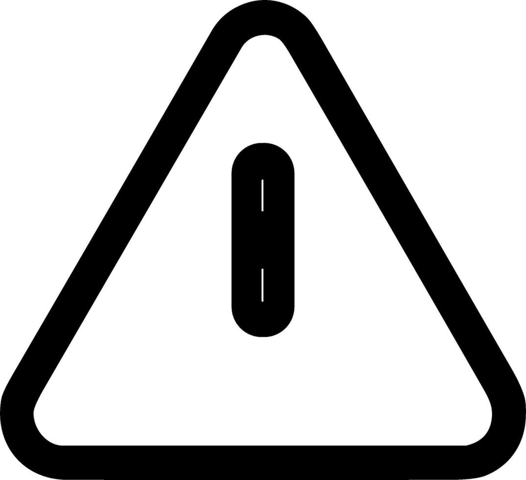 Outline Simple Triangle Exclamation Mark Attention Sign Shape Icon Symbol vector