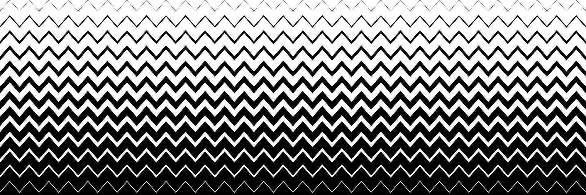 horizontal halftone of black zigzag design for pattern and background vector