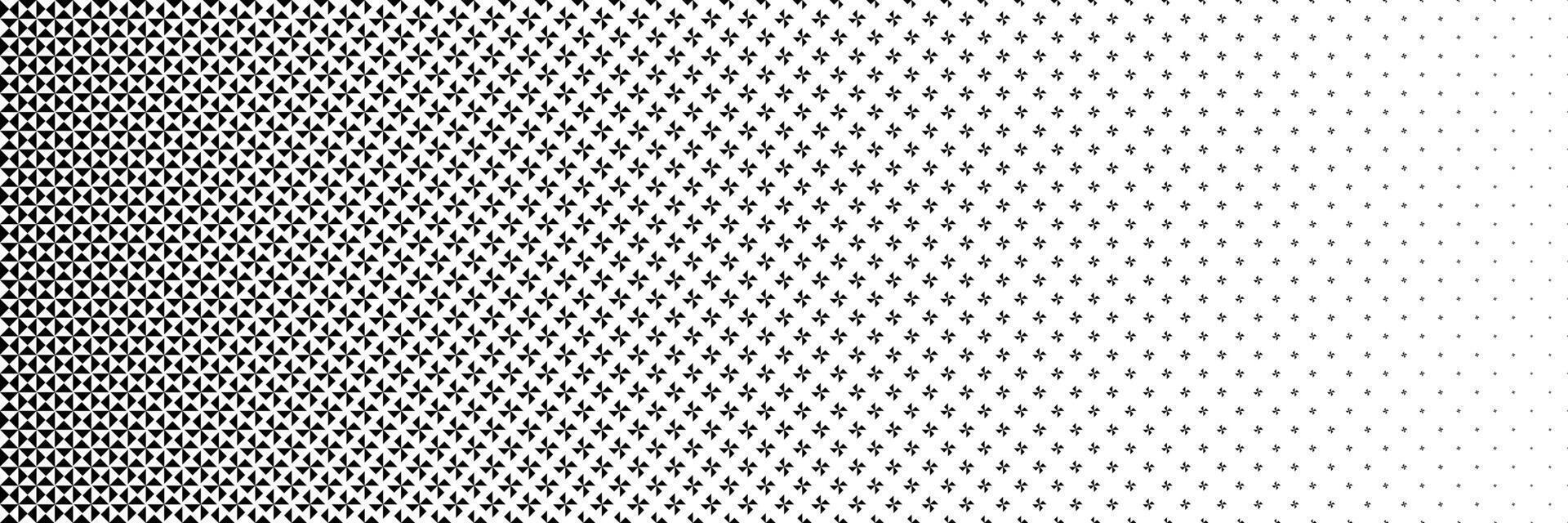 horizontal black halftone of triangle design for pattern and background vector