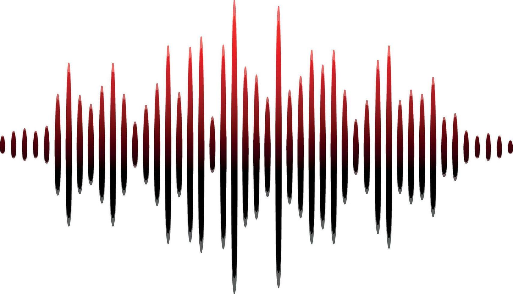 black and red equalizer or sound wave bands without background vector