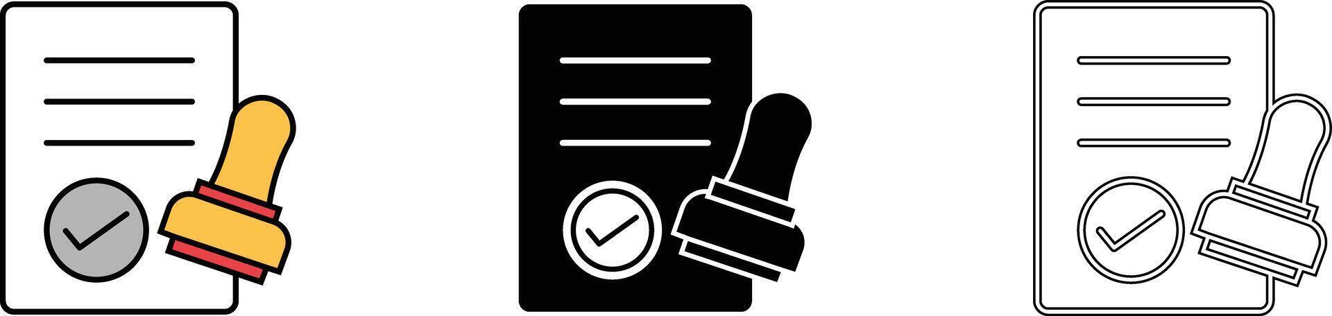 Approved document with rubber stamp symbolizing validation and compliance in a business se vector
