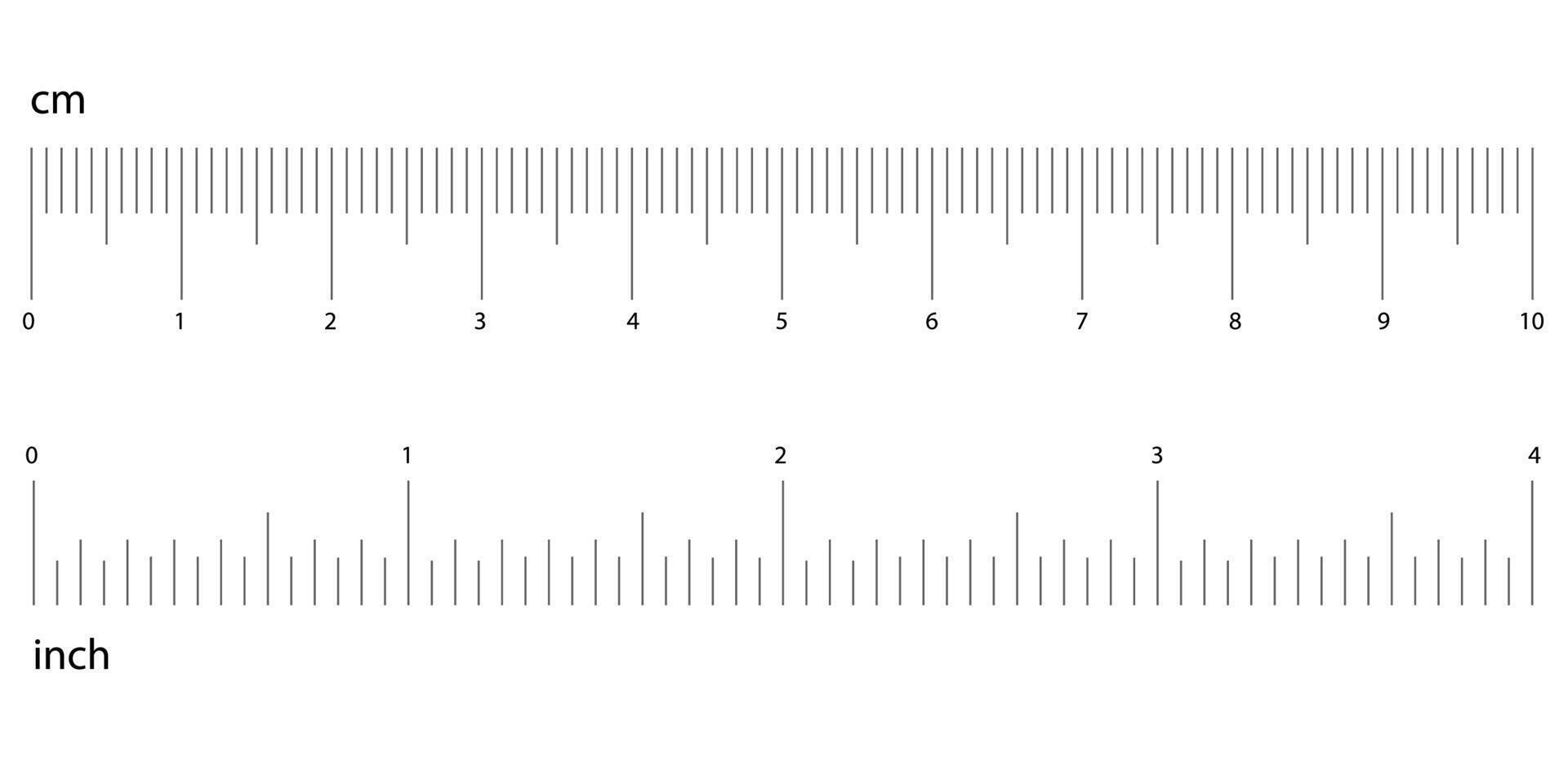 Measuring scale with numbers, markup rulers. Measuring scale for the ruler lines. Size comparing quantities. Distance, repeatable. vector