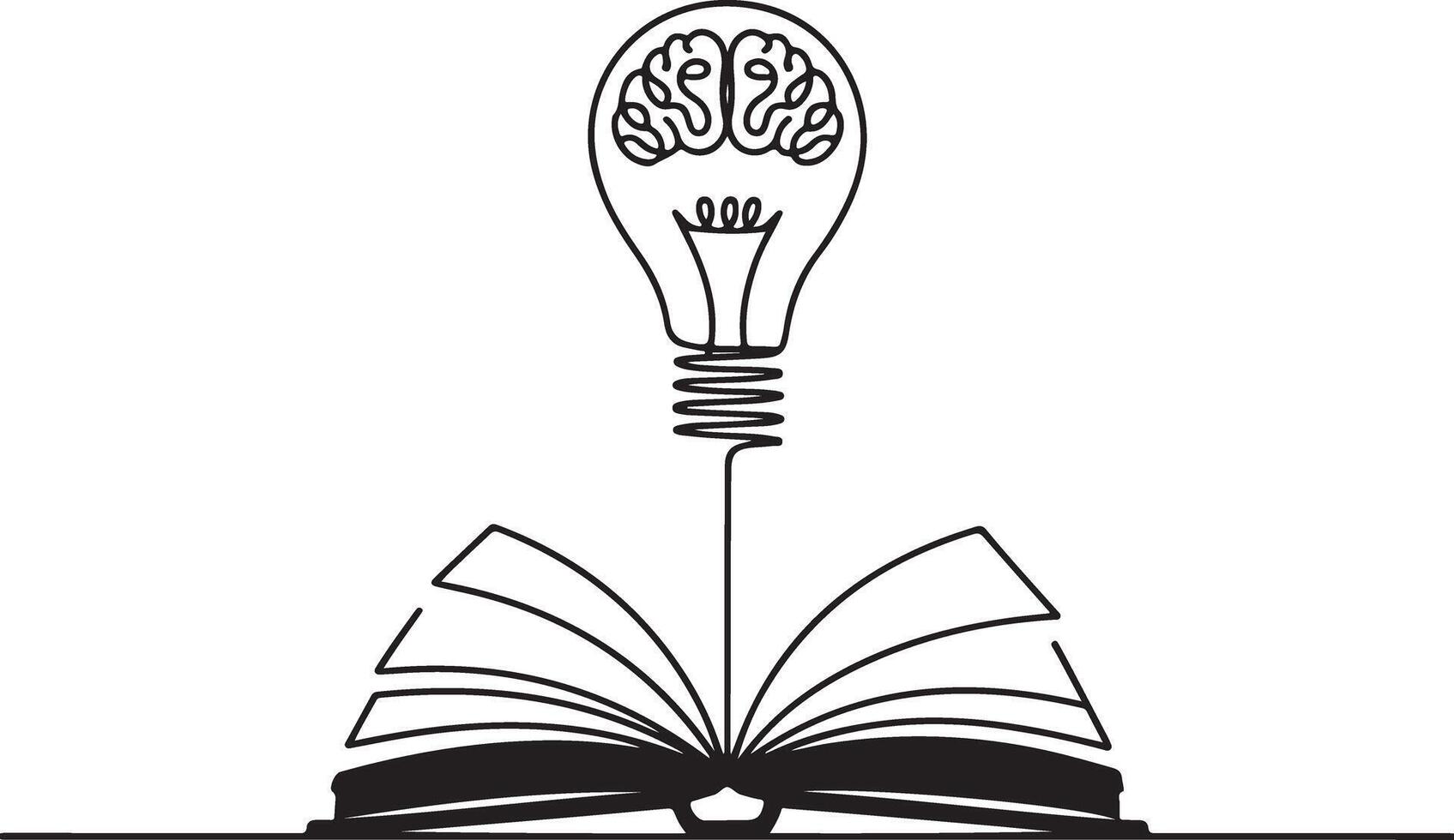 Innovation and learning concept with lightbulb above book for creativity vector