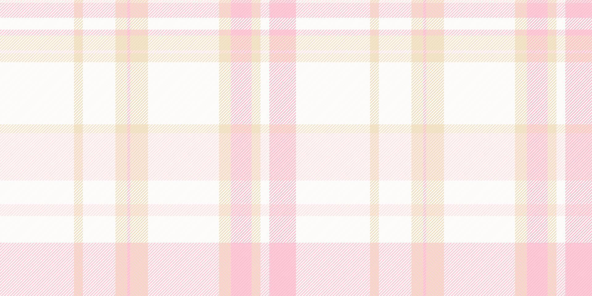 Soft, pastel tartan pattern. Delicate pinks and creams create a gentle, woven texture. Perfect for backgrounds, textiles, or any design needing a light, calming feel. vector