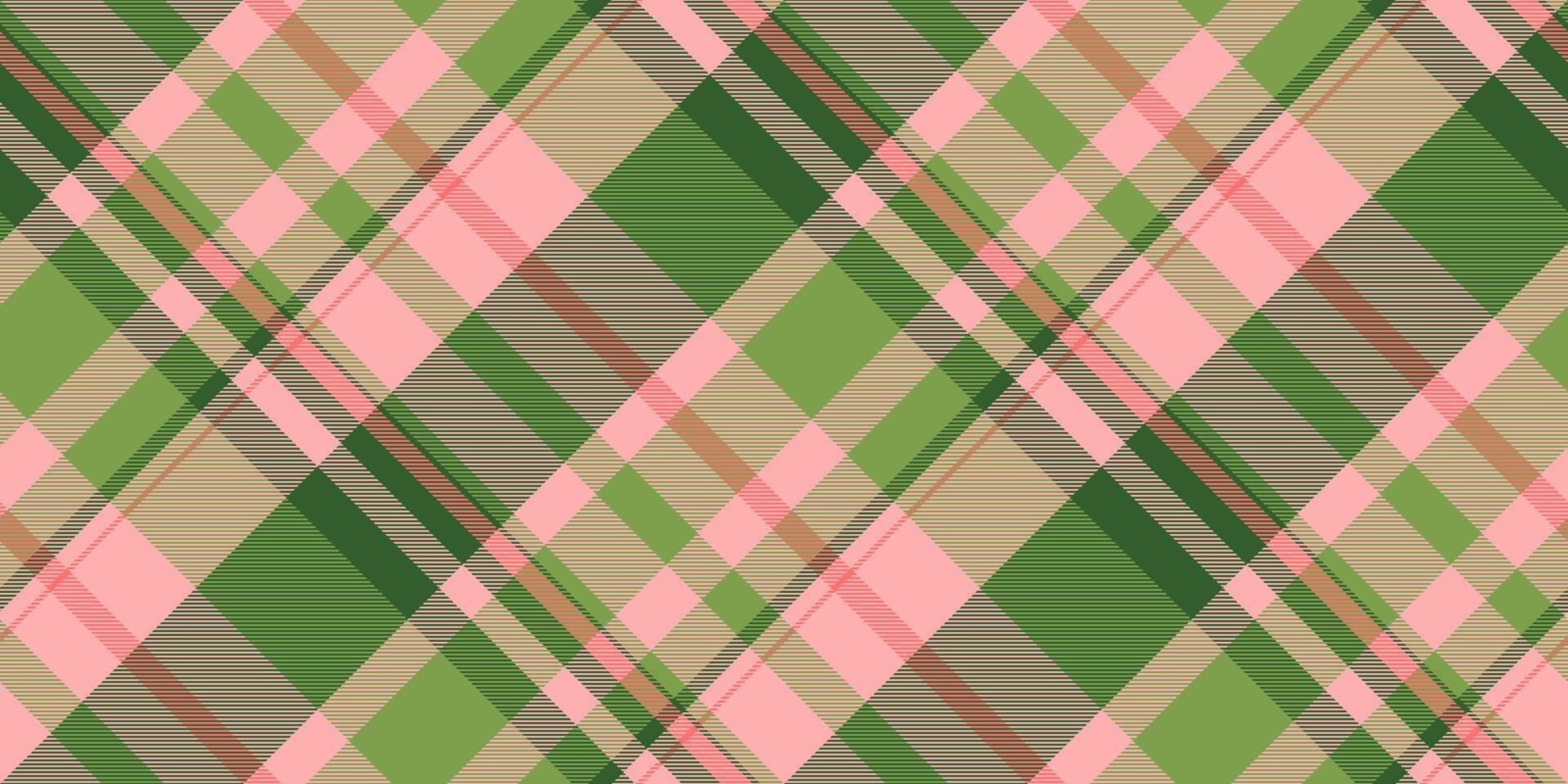Elegant plaid pattern with warm tones of green, tan and pink. Perfect for backgrounds, textiles, and designs needing a touch of traditional sophistication. Versatile backdrop vector