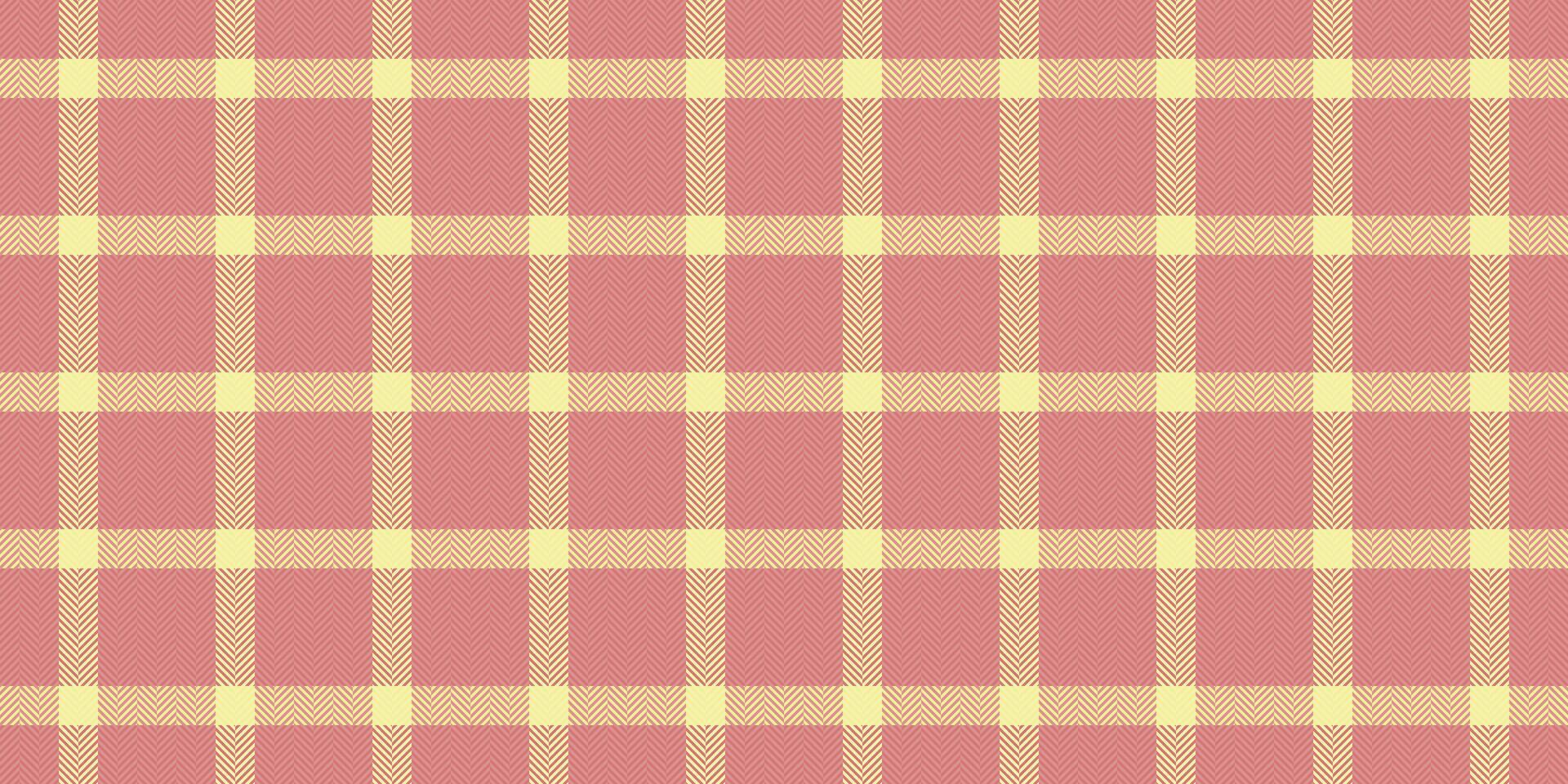 Elegant plaid pattern in rose and yellow. Versatile backdrop for design, textiles, or festive themes. Adds a touch of classic charm warmth to any project. vector