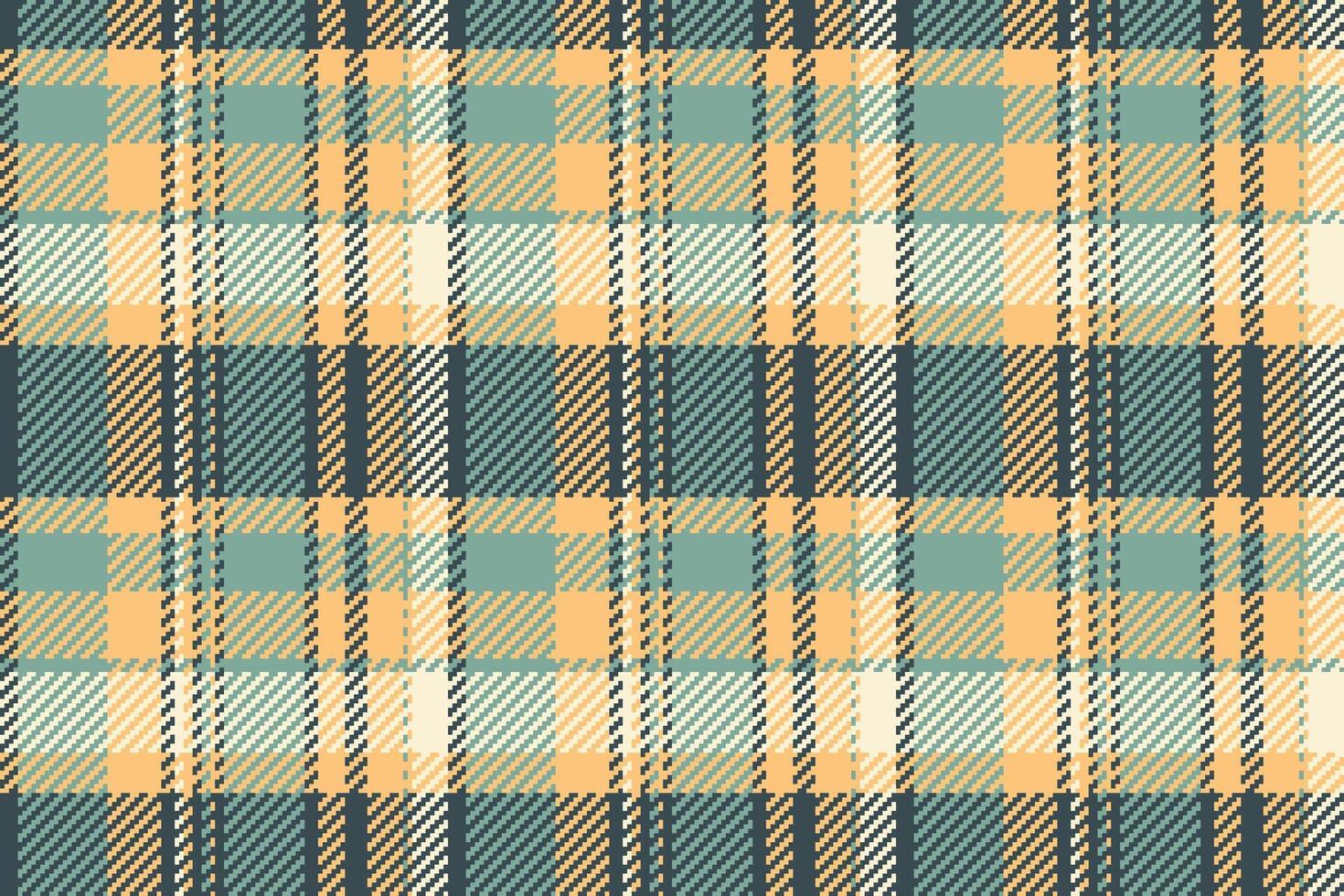 Classic plaid pattern in teal, beige, and gold. Perfect for backgrounds, apparel designs, or adding a touch of rustic charm to any project. Versatile timeless. vector