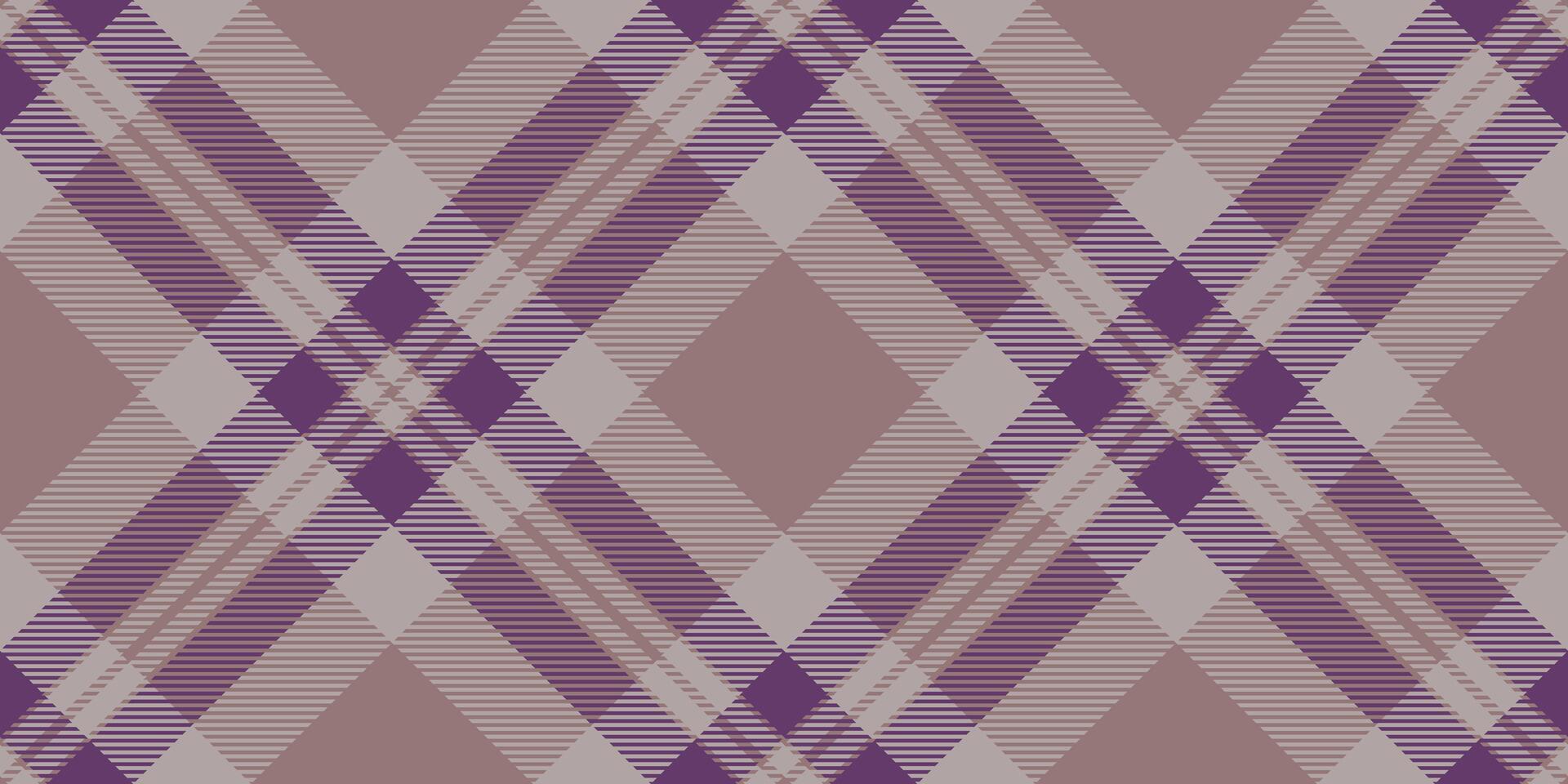 Classic plaid pattern in soft mauve and purple hues, creating a timeless, sophisticated background. Ideal for textile design, crafts, or digital projects. vector