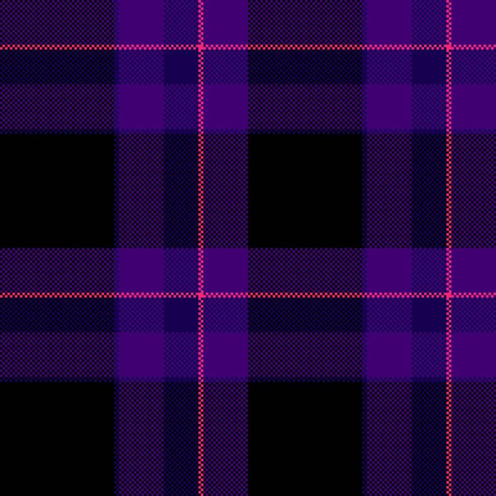Modern pixelated tartan pattern. Geometric design with bold, dark hues fine lines. Perfect for backgrounds, textiles, apparel digital projects. vector