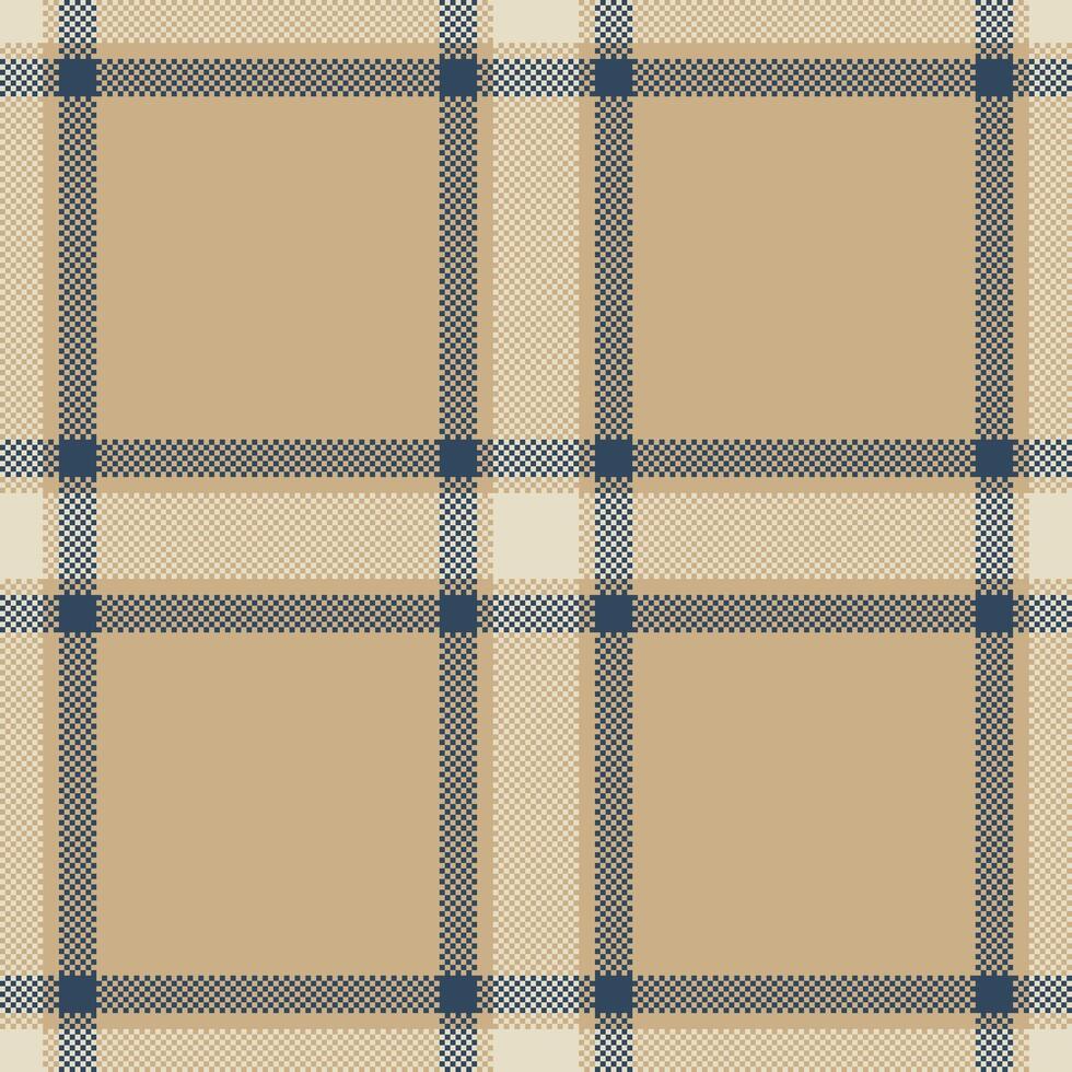 Classic tartan pattern with a modern, pixelated twist. Earthy tones offer warmth and versatility. Ideal for backgrounds, textiles, or adding a touch of timeless elegance. vector