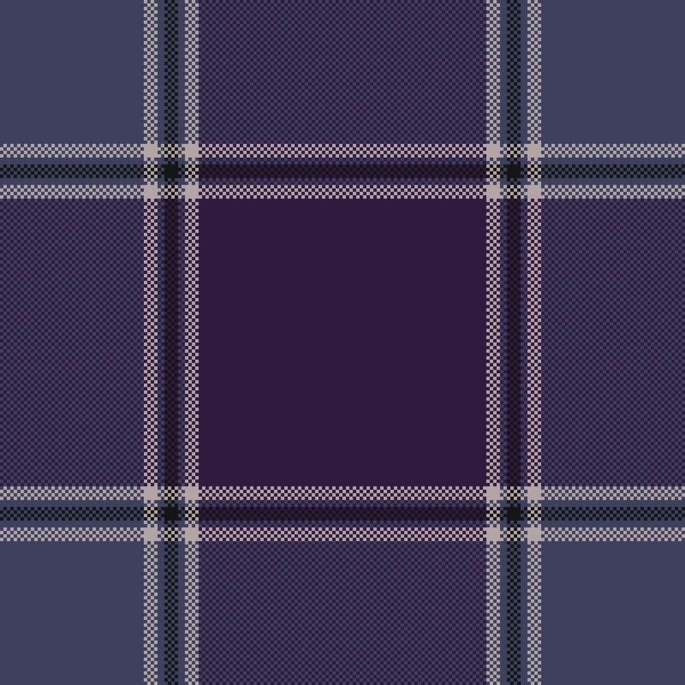 Pixelated plaid pattern in shades of purple and gray. Classic, retro design great for backgrounds, textiles, web design, and creative projects. Versatile and timeless. vector