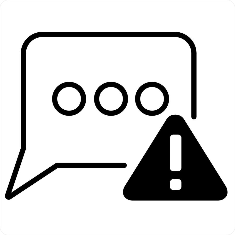 mensaje error y notificación icono concepto en negro línea color vector