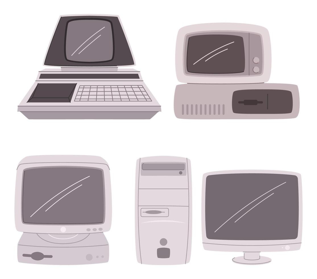 computadora evolución desde temprano calculador máquinas a moderno supercomputadoras y artificial inteligencia tecnología vector