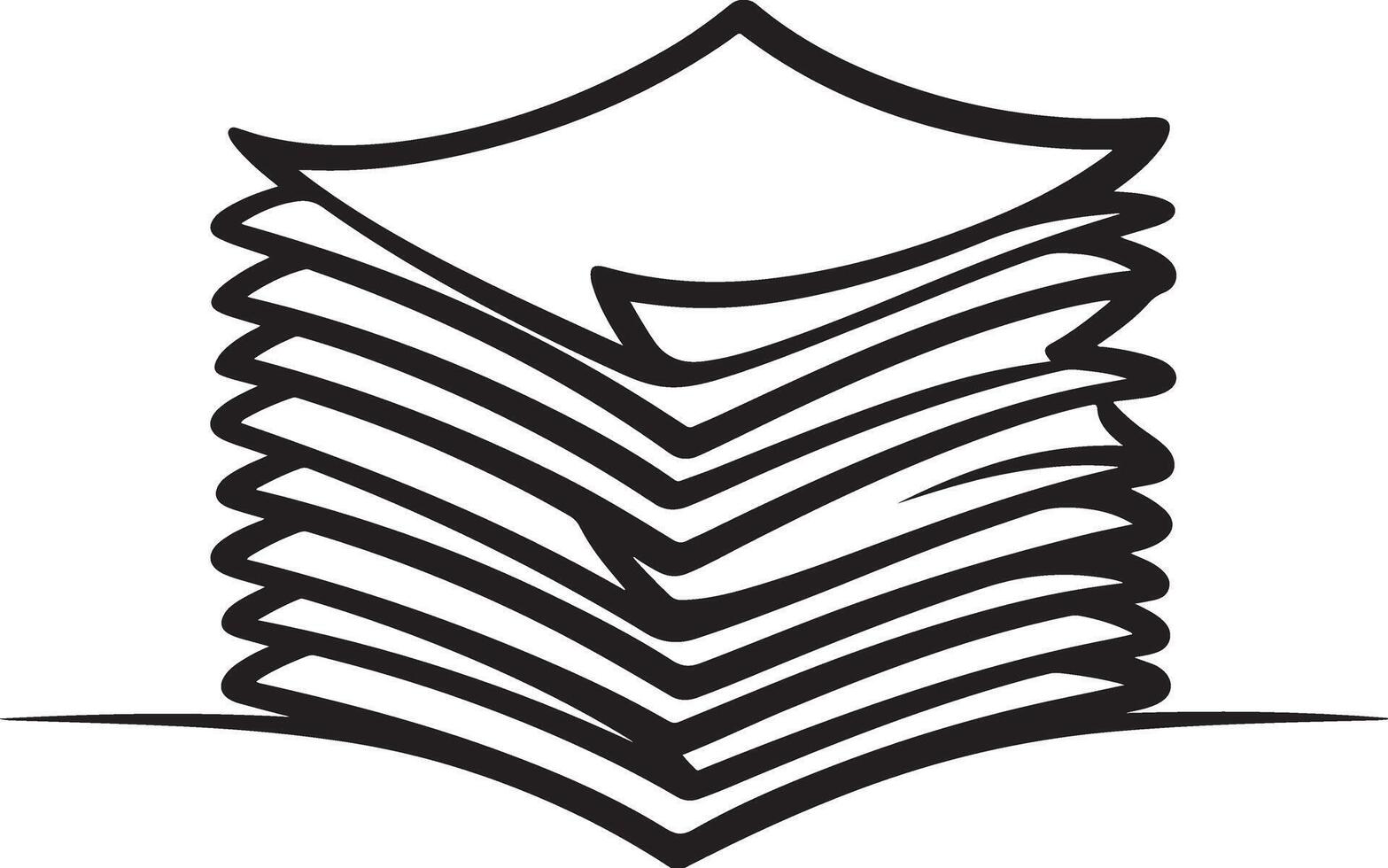 Stack of papers or documents with messy look hand drawn and grunge style effect vector