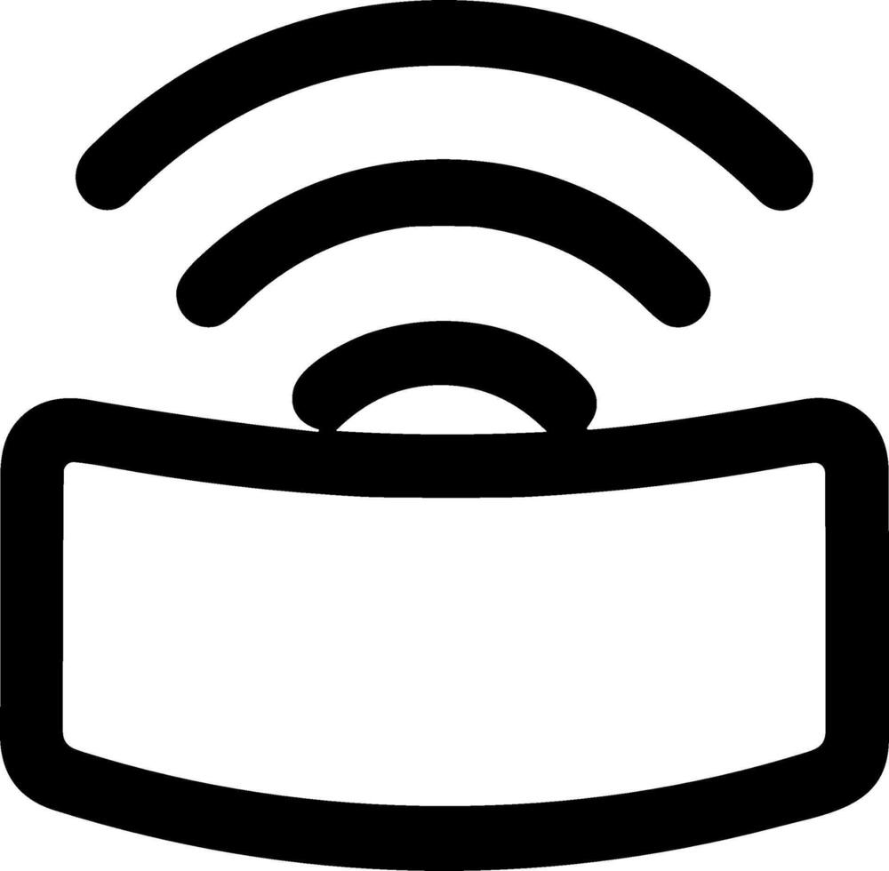 Wireless signal transmitter icon with broadcasting waves symbol. vector