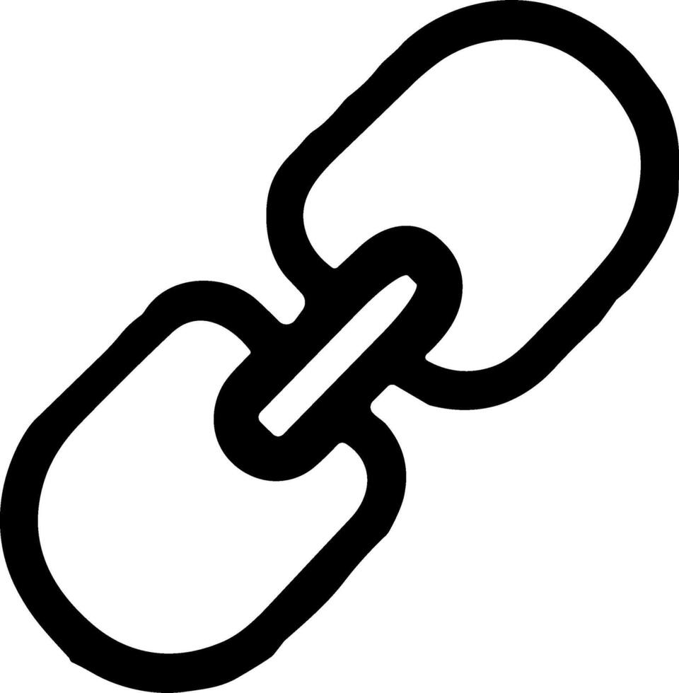 Hand drawn sketch of a chain link connection symbol. vector
