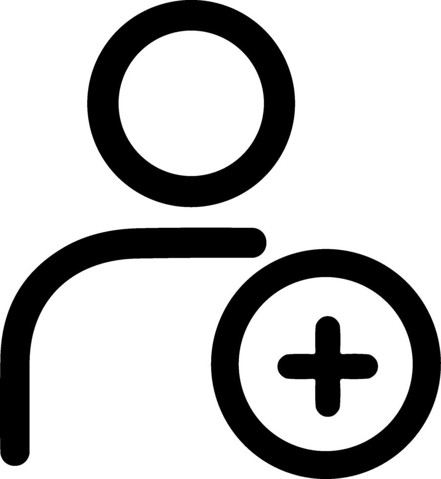 Add new user or create contact profile line art icon. vector