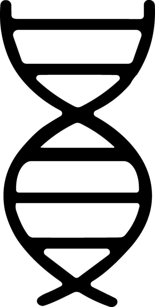 Simple black line icon of a DNA double helix structure on a white background. vector