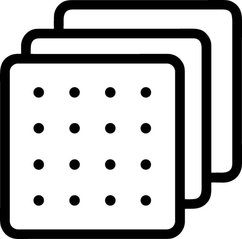 Simple line icon of stacked square crackers or biscuits. vector