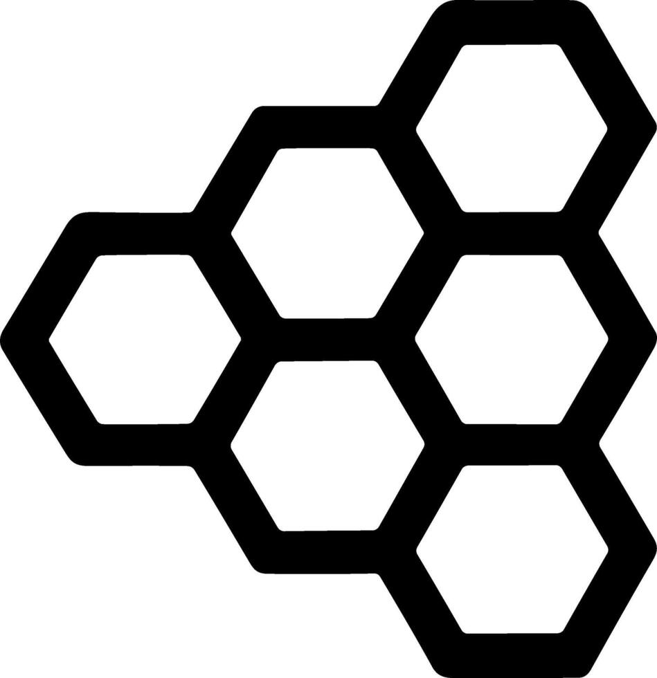 Black outline honeycomb structure geometric pattern icon. vector