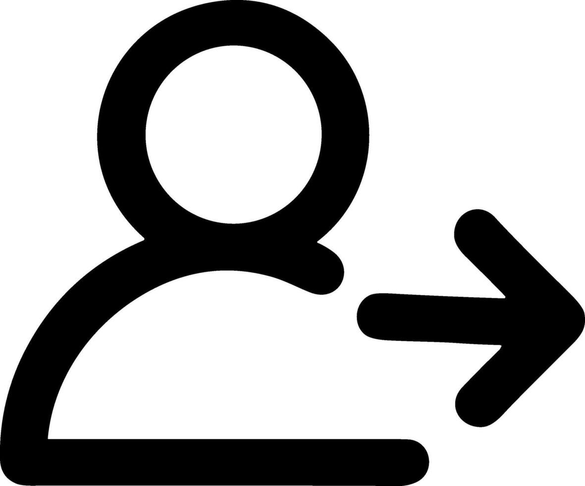 User logout or sign out icon with an arrow pointing right. vector