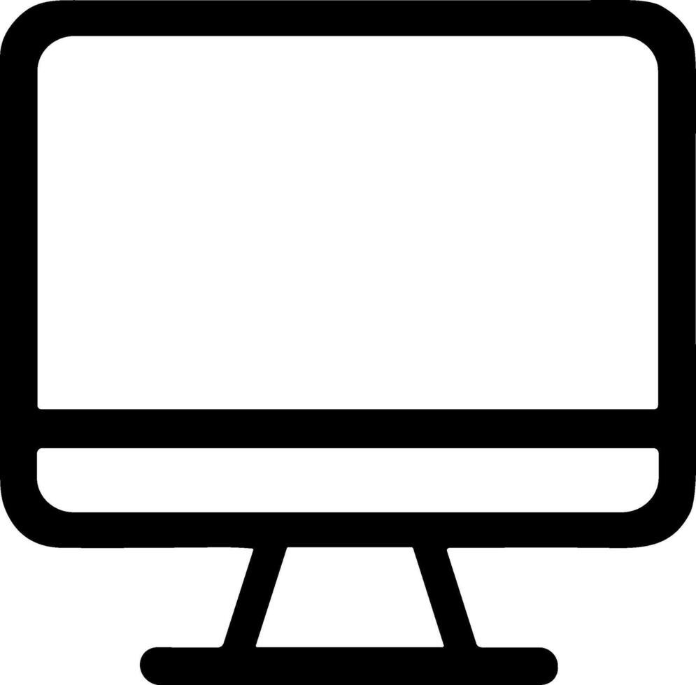 sencillo negro línea icono de un escritorio computadora monitor. vector