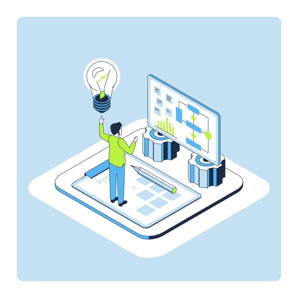 Data analysis illustration for creativity vector
