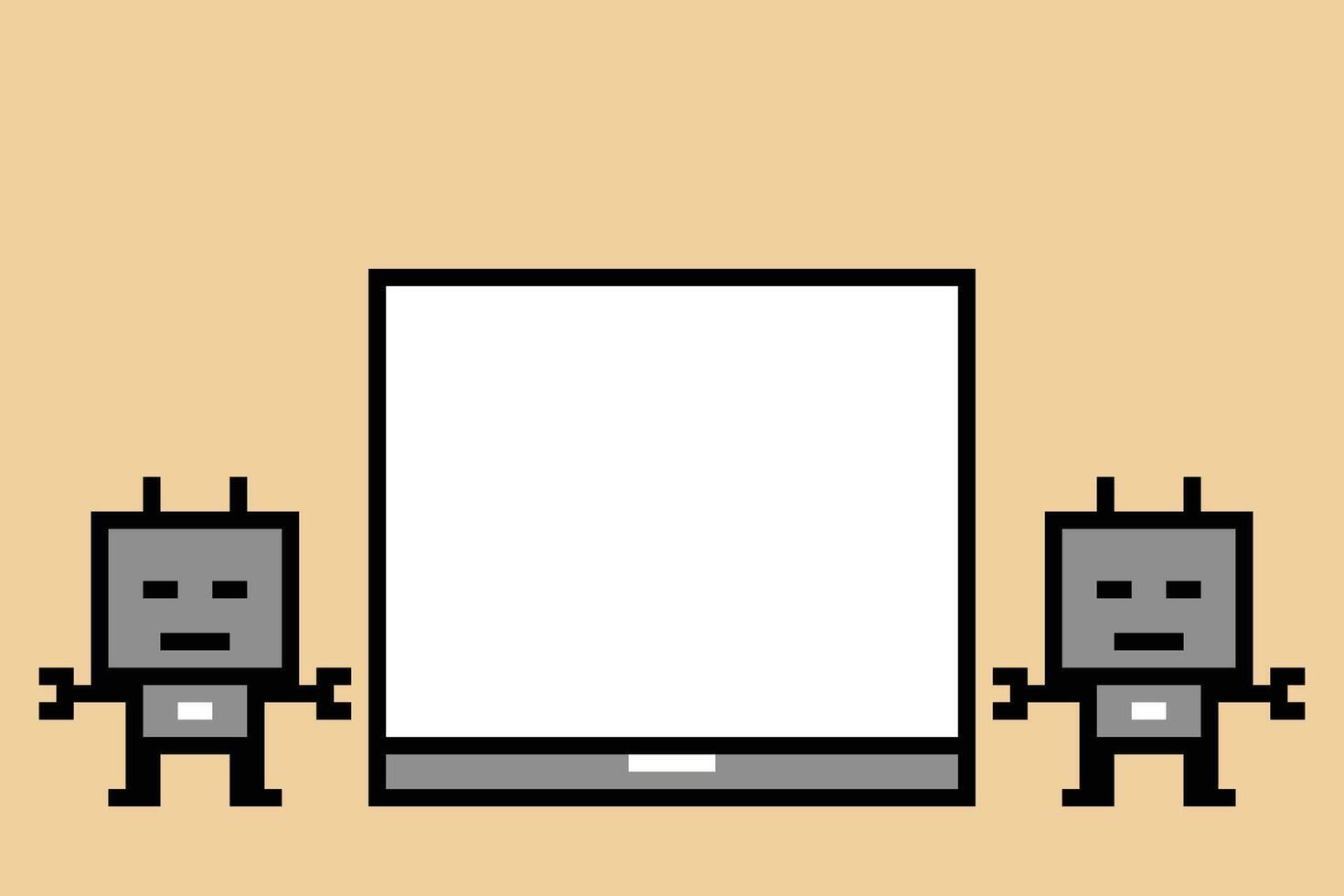 Robotic cartoon cute design robot ai machine business art 8bit cyber. vector