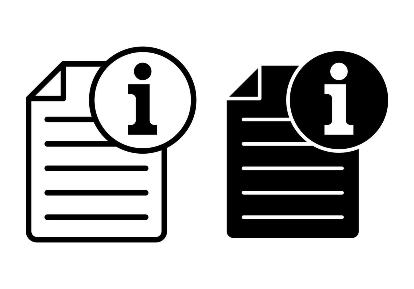 File Info Black Icon Bundle for Document Details and Informational Interface Elements vector