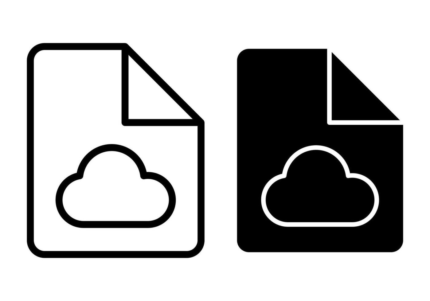 File Cloud Black Icon Bundle for Cloud Storage Systems and Digital Backup Interfaces vector