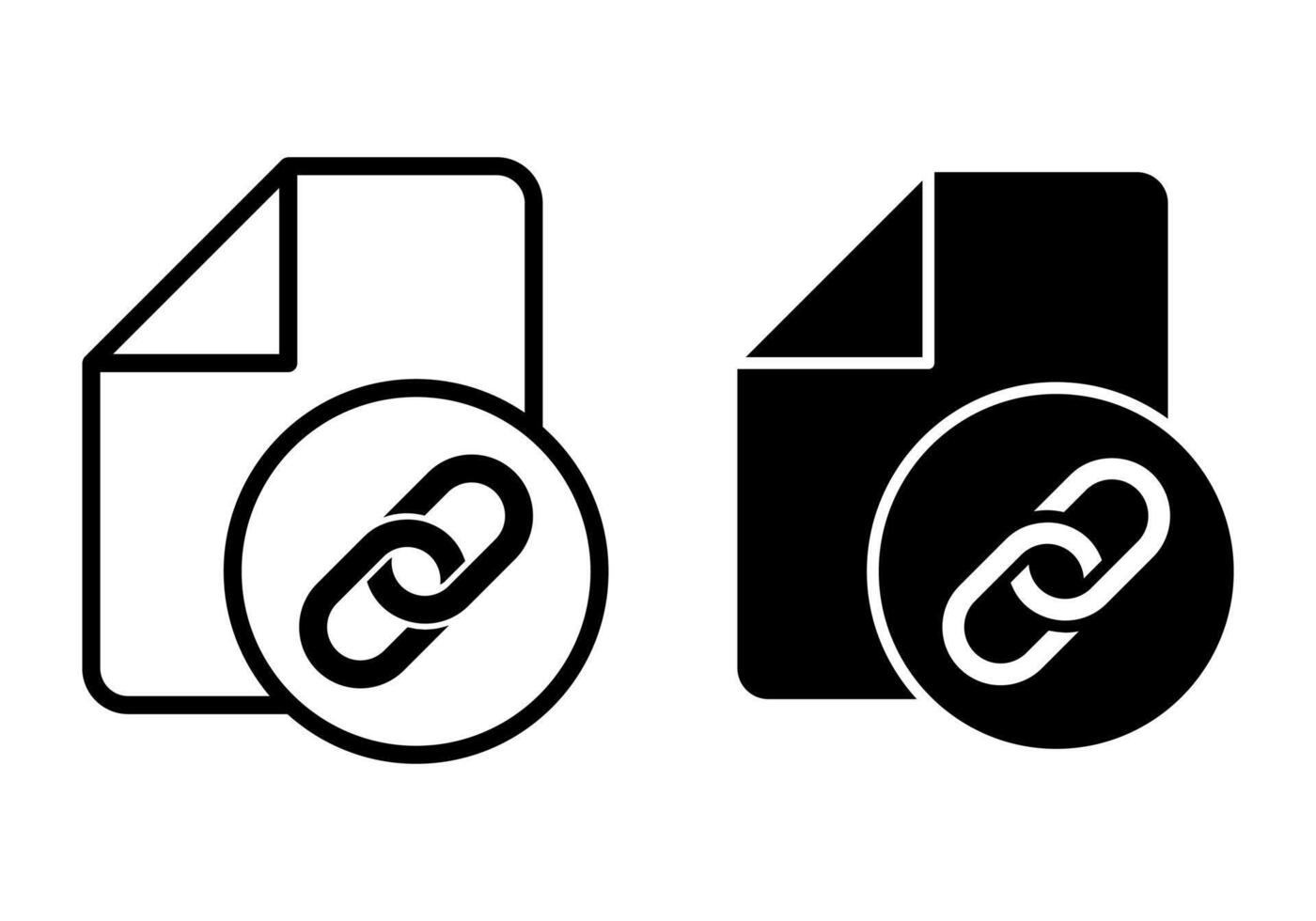 File Link Black Icon Bundle for Connected Documents Hyperlinks and Digital Attachment Use vector