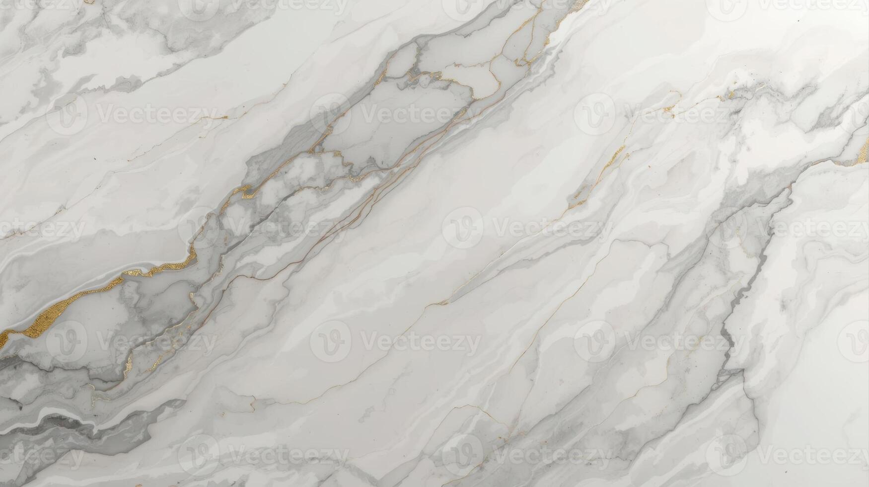 Elegant white marble background showcasing intricate grey and gold veins, creating a luxurious natural stone pattern with beautiful texture and depth. photo