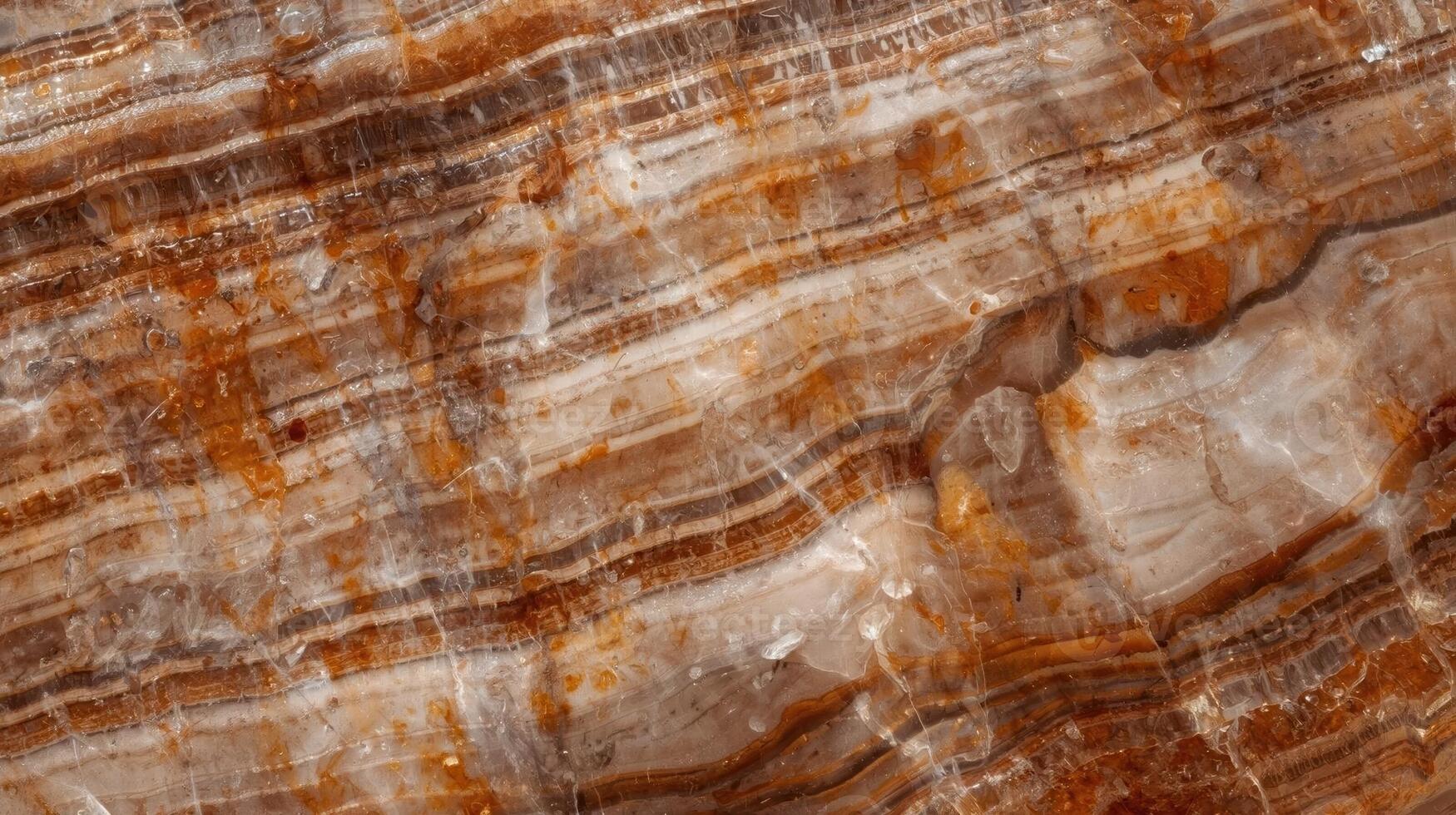 Detailed close up of brown banded onyx texture creates an abstract design with layers of color variation in the rock formation background. photo
