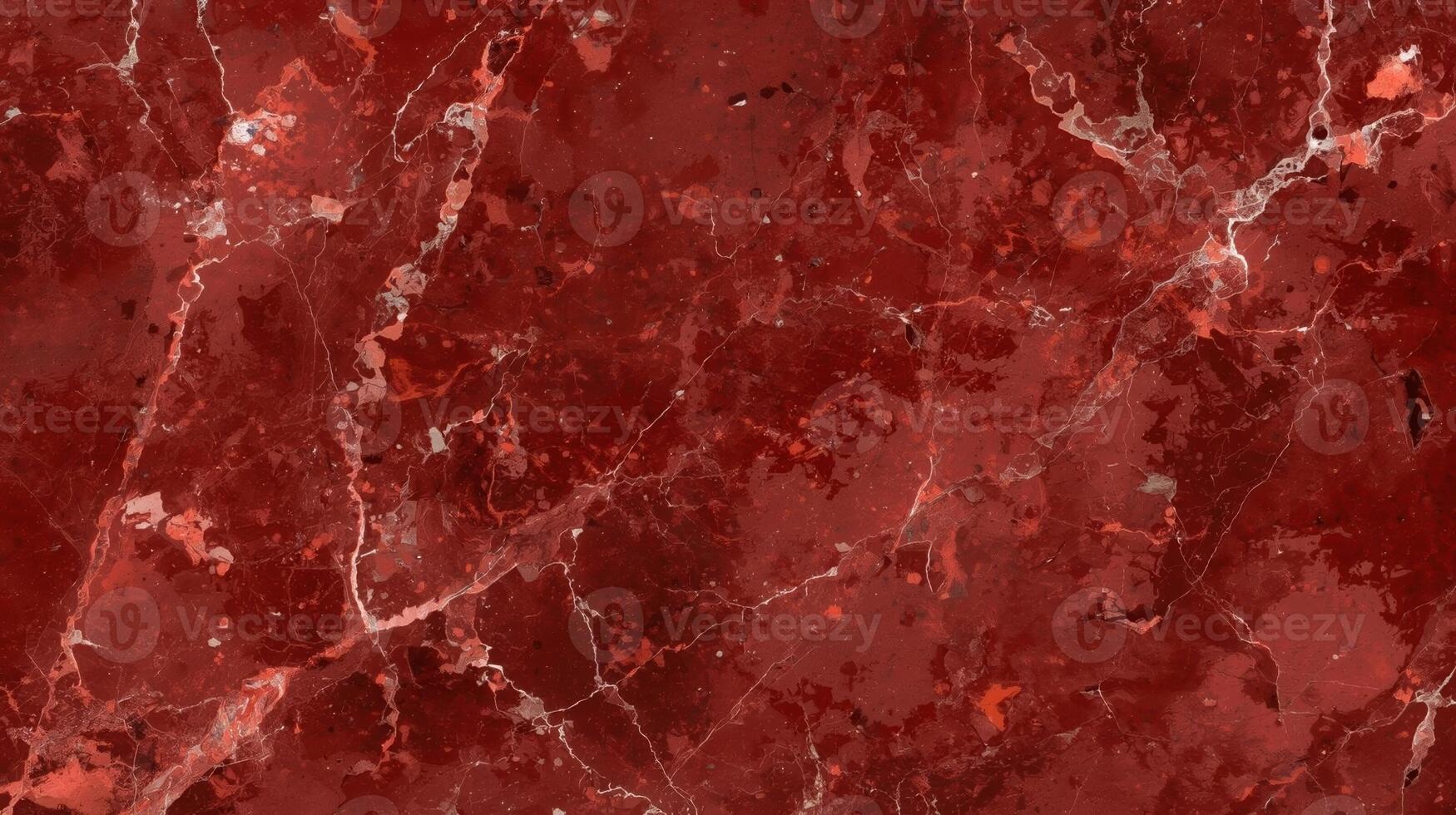 A rich, dark red marble texture displays intricate white veining, creating a luxurious and visually striking natural stone surface pattern. photo