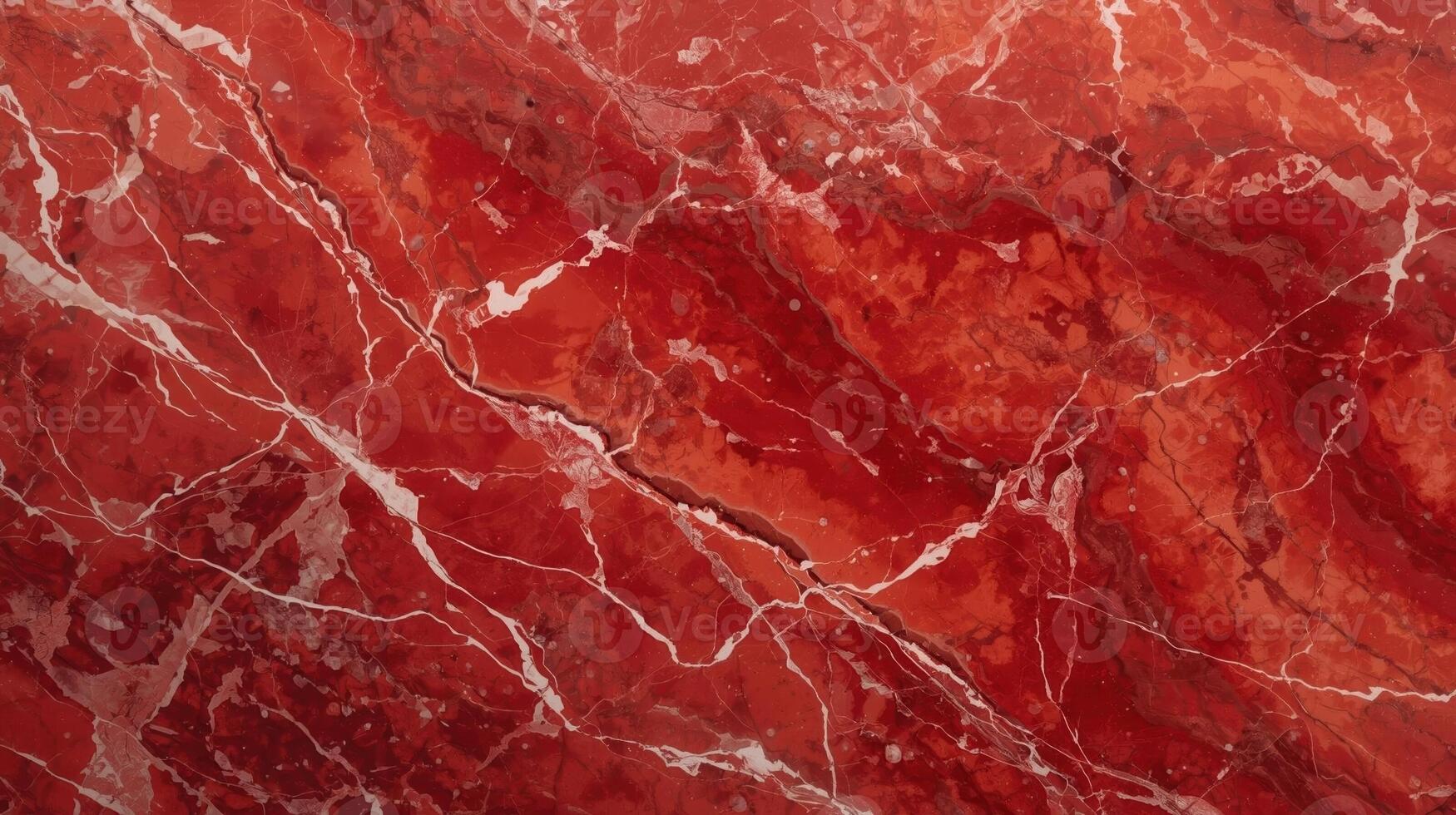 The rich red marble surface shows intricate veining patterns with beautiful white accents creating an elegant and luxurious texture overall. photo