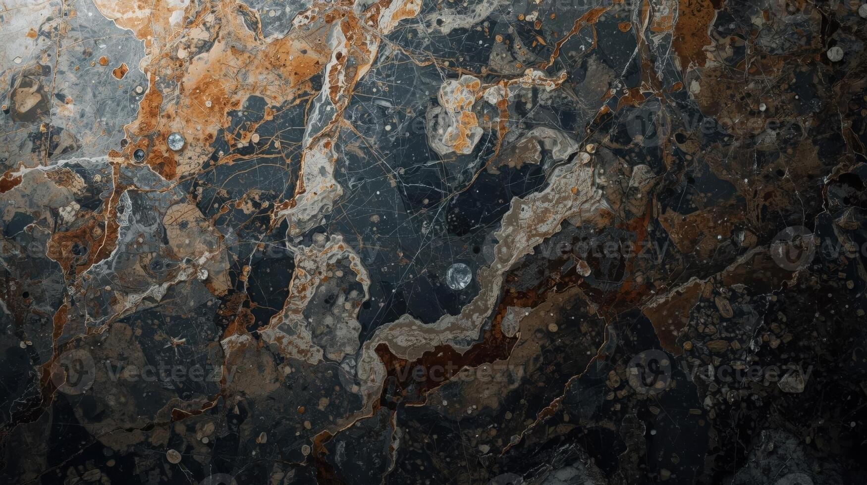 Dark grey marble slab displays intricate veining and texture, offe a unique and natural background for sophisticated design projects. photo