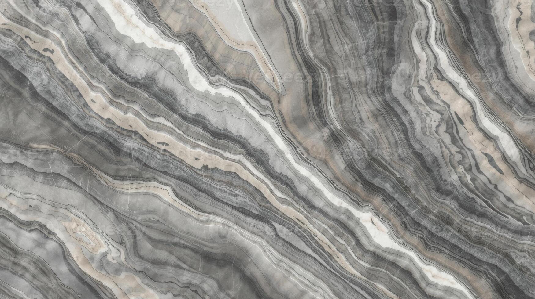 Beautiful grey onyx stone texture with wavy patterns creates a stylish and elegant background perfect for sophisticated designs and applications. photo
