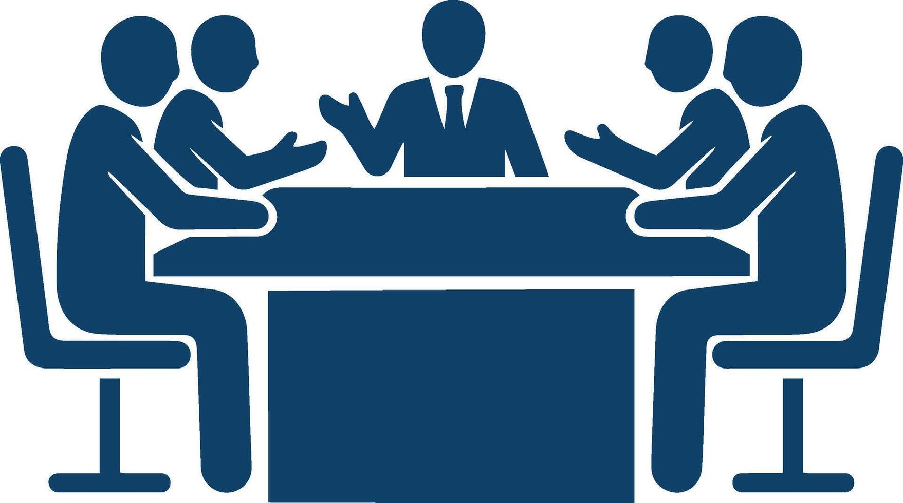 An Icon of Business Team Discussing around a Table vector