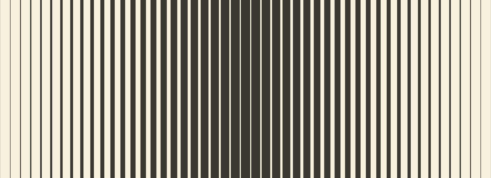 Retro linear halftone gradation texture. Parallel repeating stripe transition background. Fading thick to thin line gradient pattern. Wide vertical strip wallpaper with Doppler effect concept. vector
