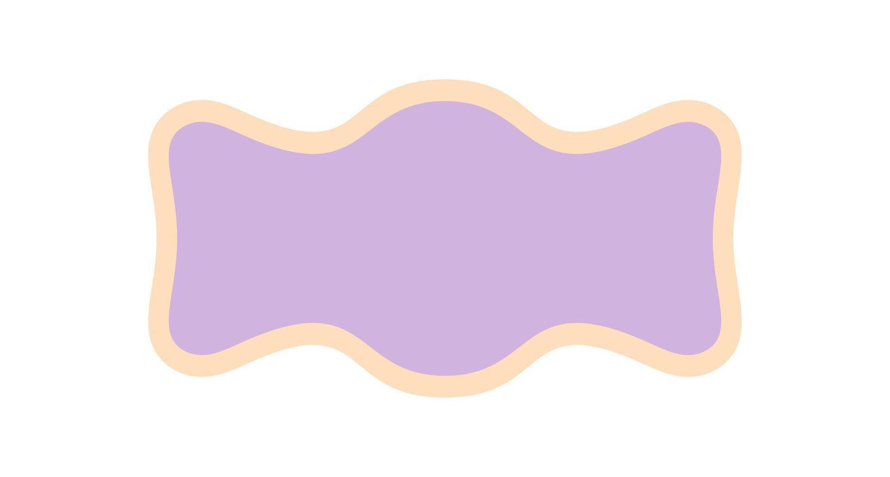 Groovy retro frame in curvy rectangle outline with a wavy border. This label element blends y2k style and playful shape, adding a trendy background accent for modern and creative art. vector