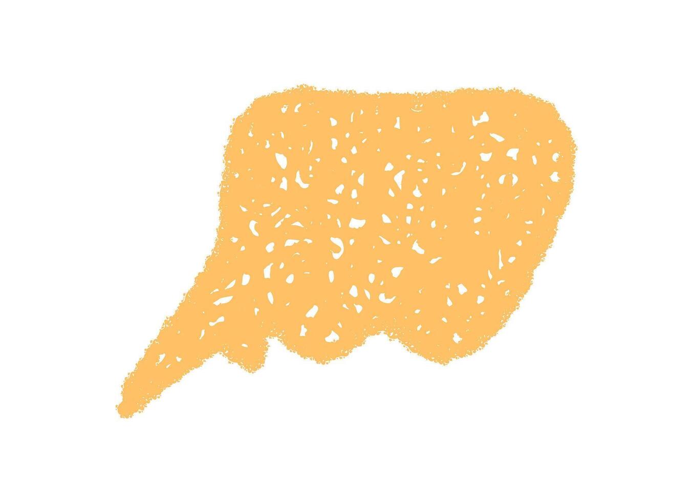 Organic wavy bubble in crayon sketch style forms a playful comic talk shape. Rectangle speech element adds conversation and message focus. Graphic dialog enhances communication in yellow. vector