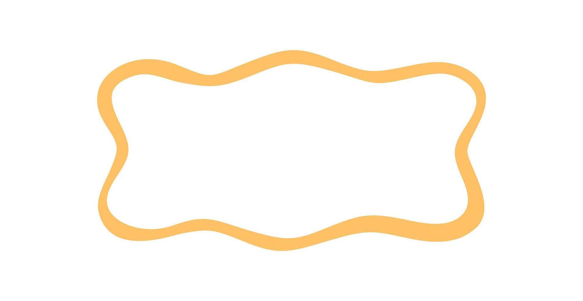 Groovy wavy rectangle outline forms a retro frame with bold border and background. Funky element and abstract shape in y2k style add graphic line detail, perfect for contemporary design visuals. vector