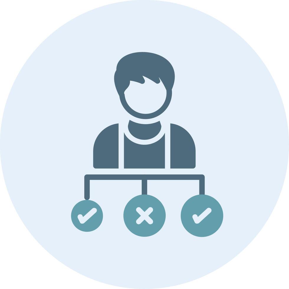 Decision Making Simplified Line Mark Icon vector