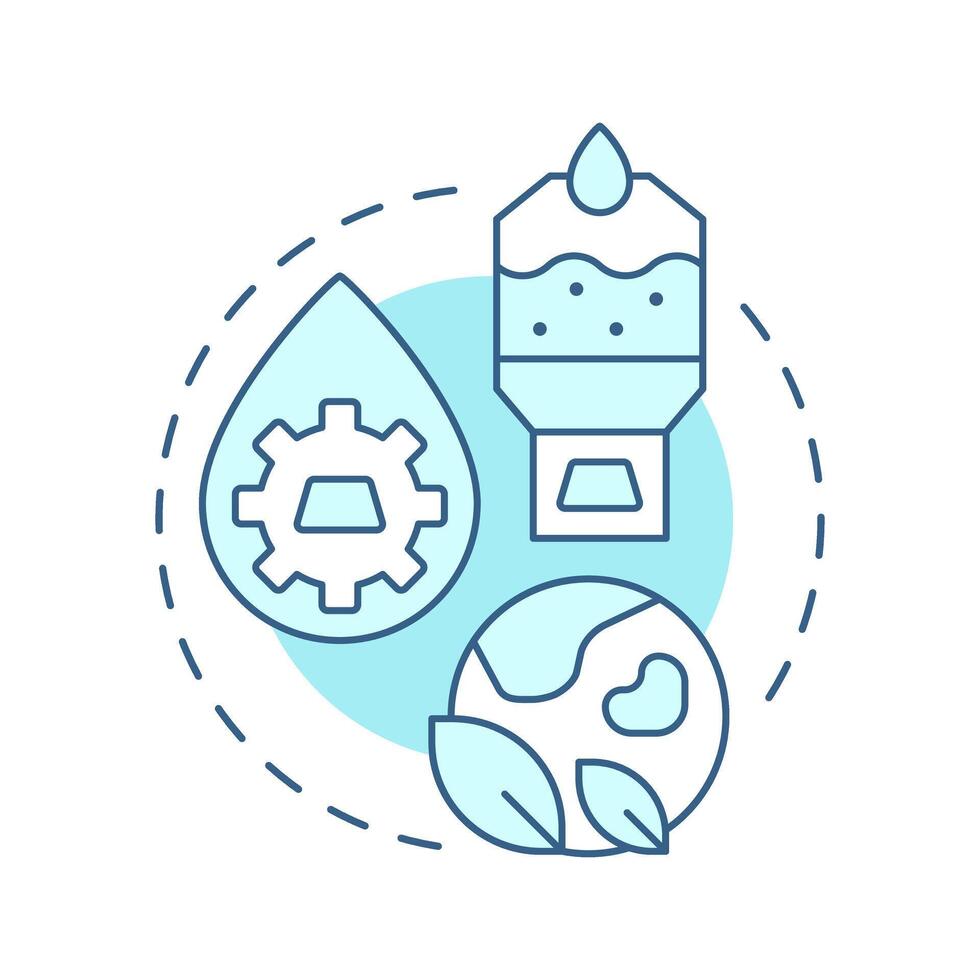 Hydrometallurgy soft blue concept icon. Aqueous solutions to extract metals from ores. Extractive metallurgy method. Round shape line illustration. Abstract idea. Graphic design. Easy to use in vector