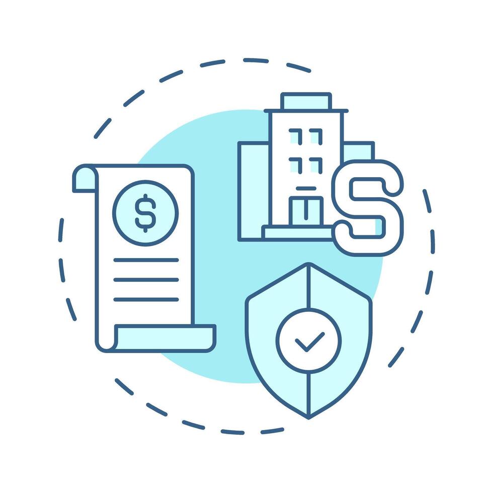 S corporation soft blue concept icon. Limited liability and partnership taxes pros. Business structure. Round shape line illustration. Abstract idea. Graphic design. Easy to use in infographic vector