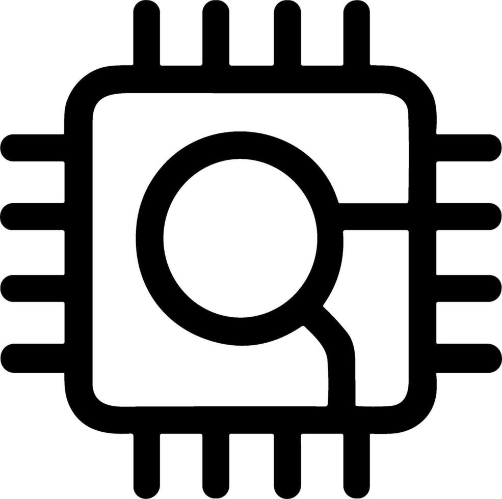 Processor Diagnostic and Hardware Search Icon. vector