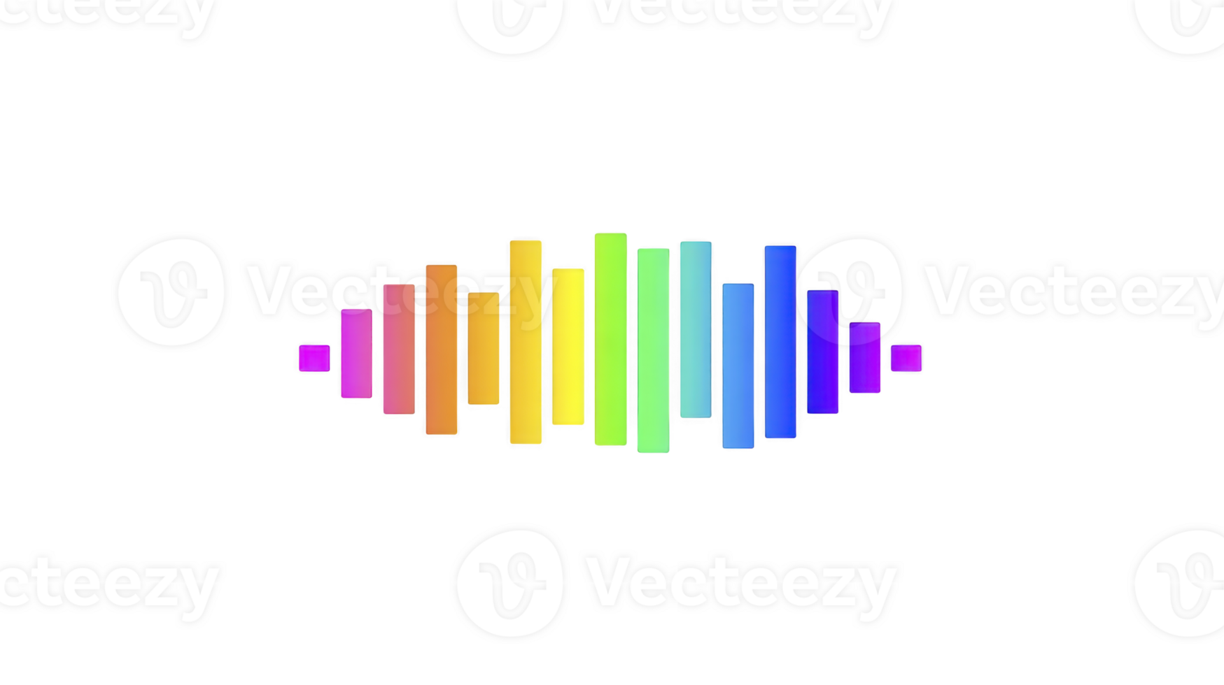 Colorful sound wave spectrum vibrant audio equalizer bar abstract music frequency digital technology isolated on transparency background modern design creative energetic dynamic rainbow gradient png