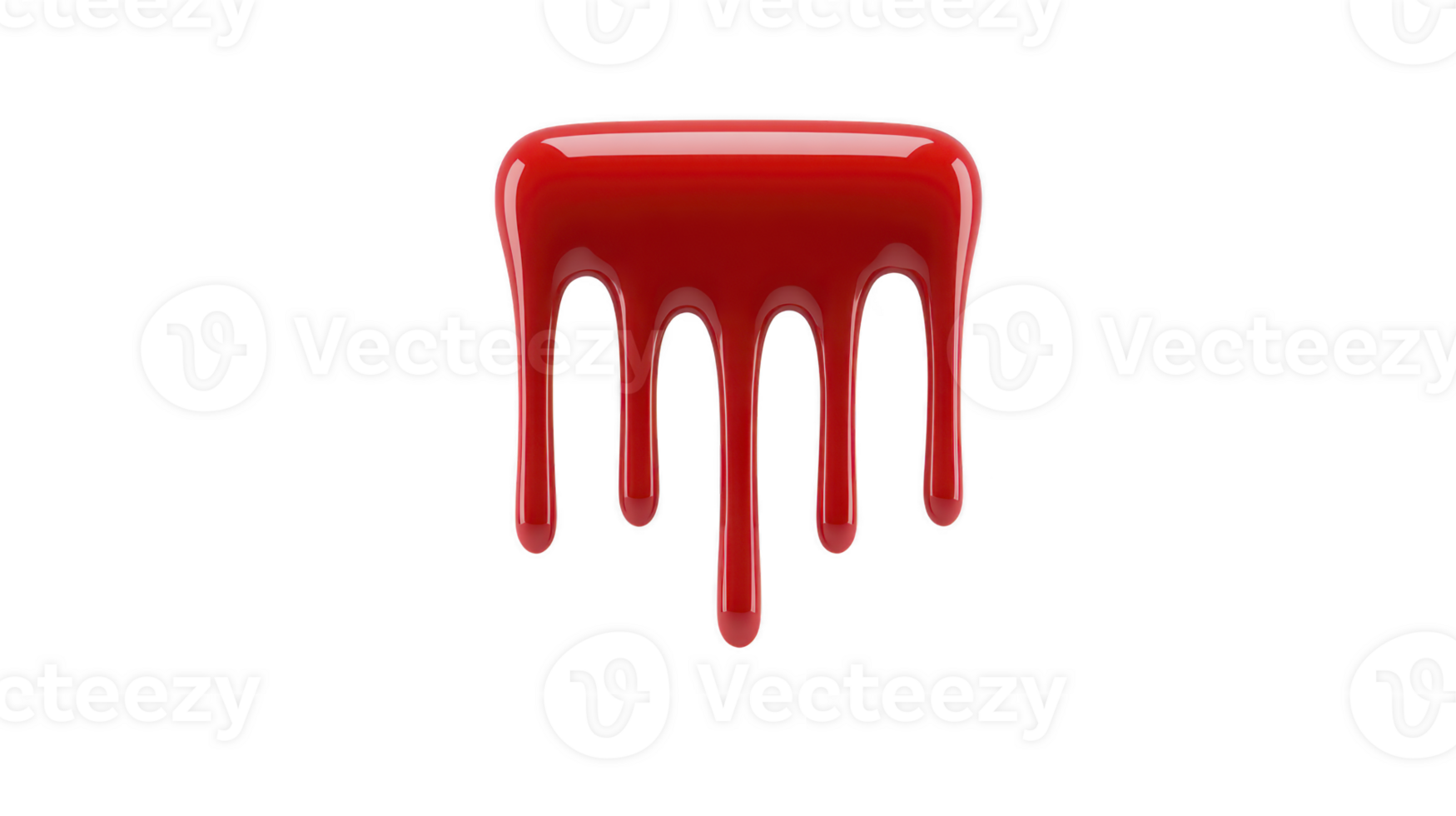 Red paint drip glossy isolated liquid splash design element creative art concept smooth flowing texture vibrant color modern abstract shape dramatic effect transparent background png