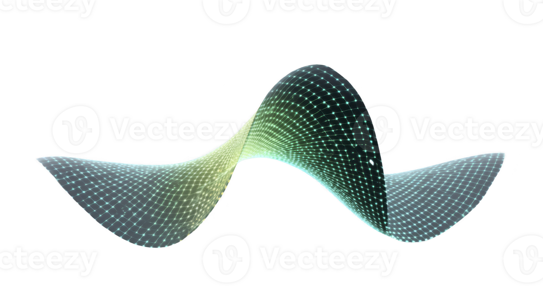 Abstract 3D wave surface with grid pattern, smooth flowing shape, digital mesh, futuristic technology, and glowing gradient colors, evoking sense of innovation and creativity png