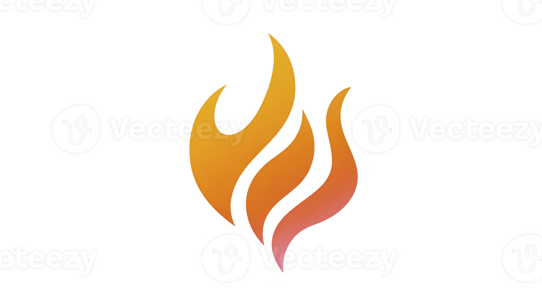 Abstract flame icon with smooth gradient orange and red tones, symbolizing energy, warmth, and creativity, perfect for modern design or branding concepts png